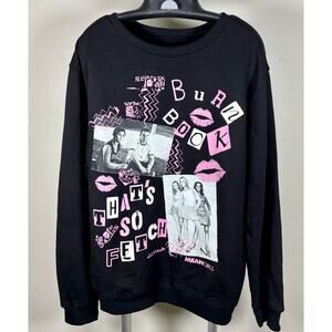Mean Girls Burn Book Graphic Sweatshirt Junior Size Large Black & Pink